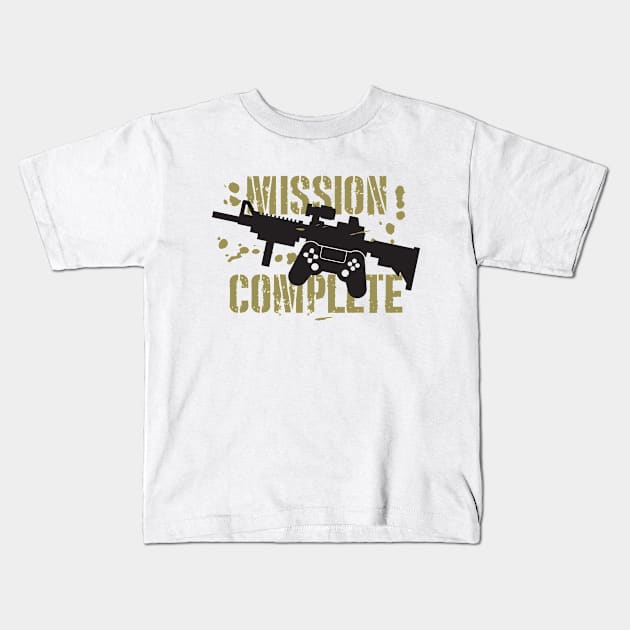 Mission Complete Kids T-Shirt by andantino